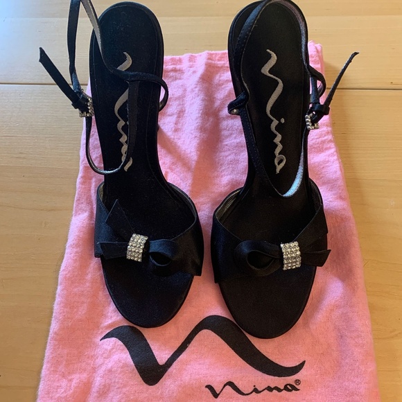 Nina Shoes - Nina Black Satin Dress/Formal Shoes